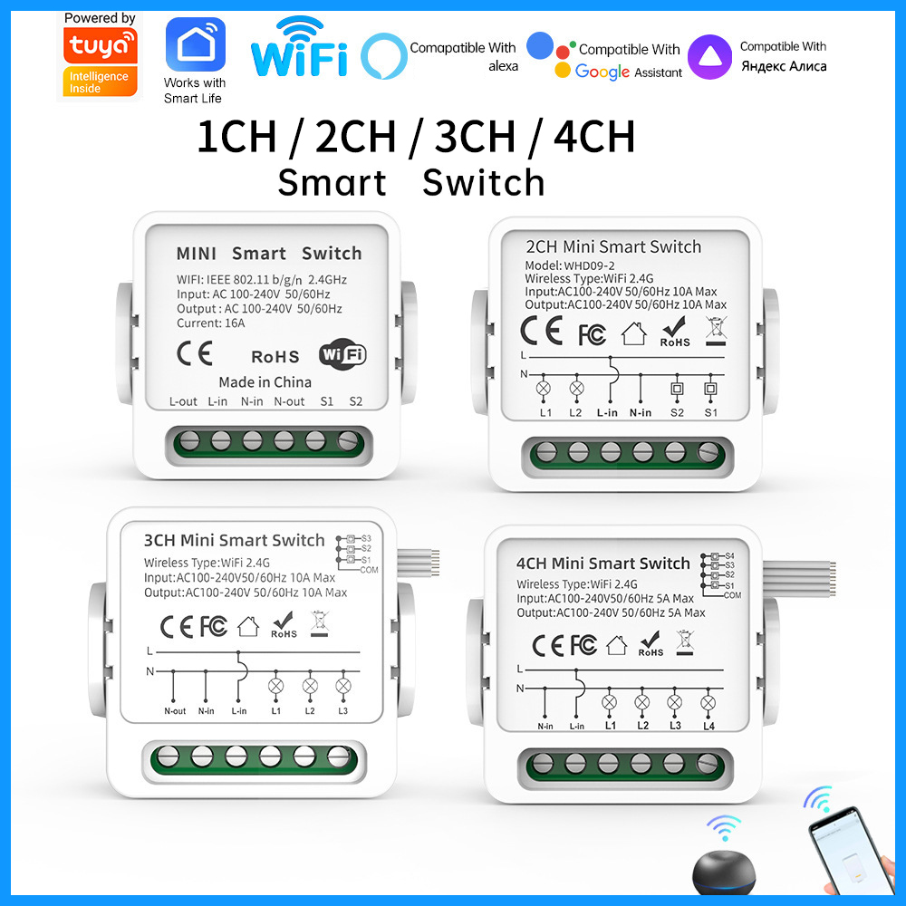 Smart Home Life - Tuya WiFi Smart Switch 1/2/3/4 Gang
