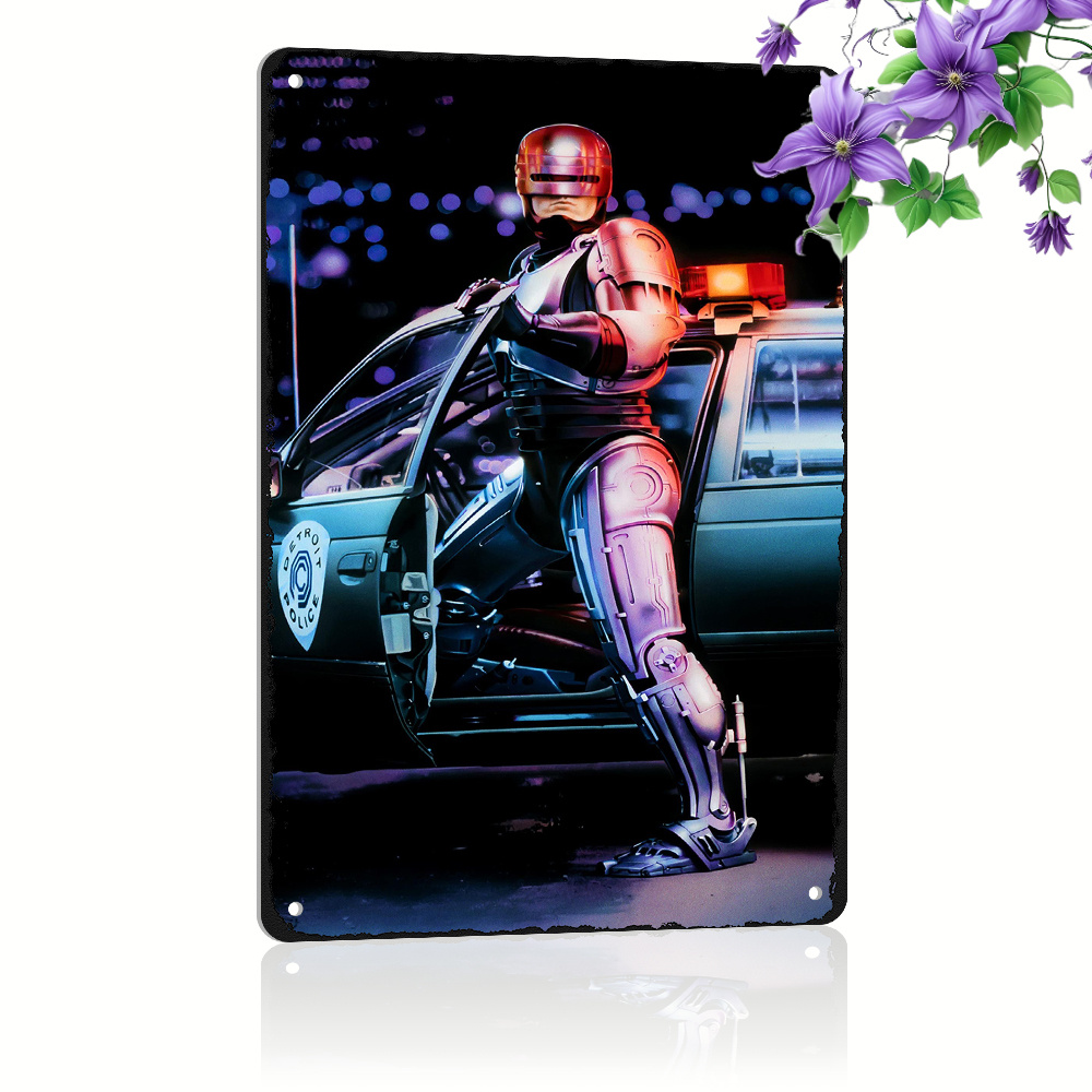 Smart Home Icon - Vintage Robot Metal Wall Art Sign