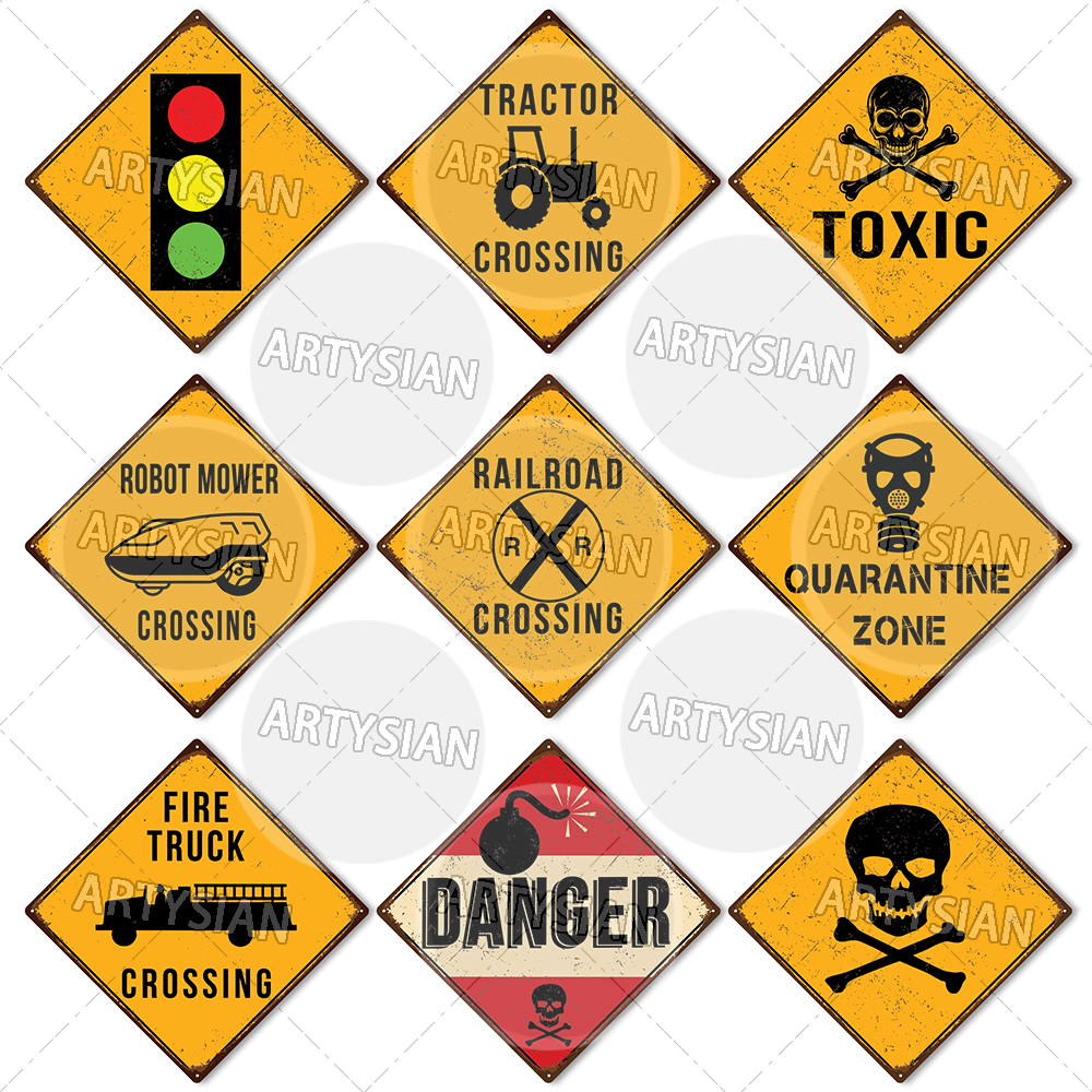 Smart Home Icon - TRAFFIC Warning Metal Sign DANGER FIRE