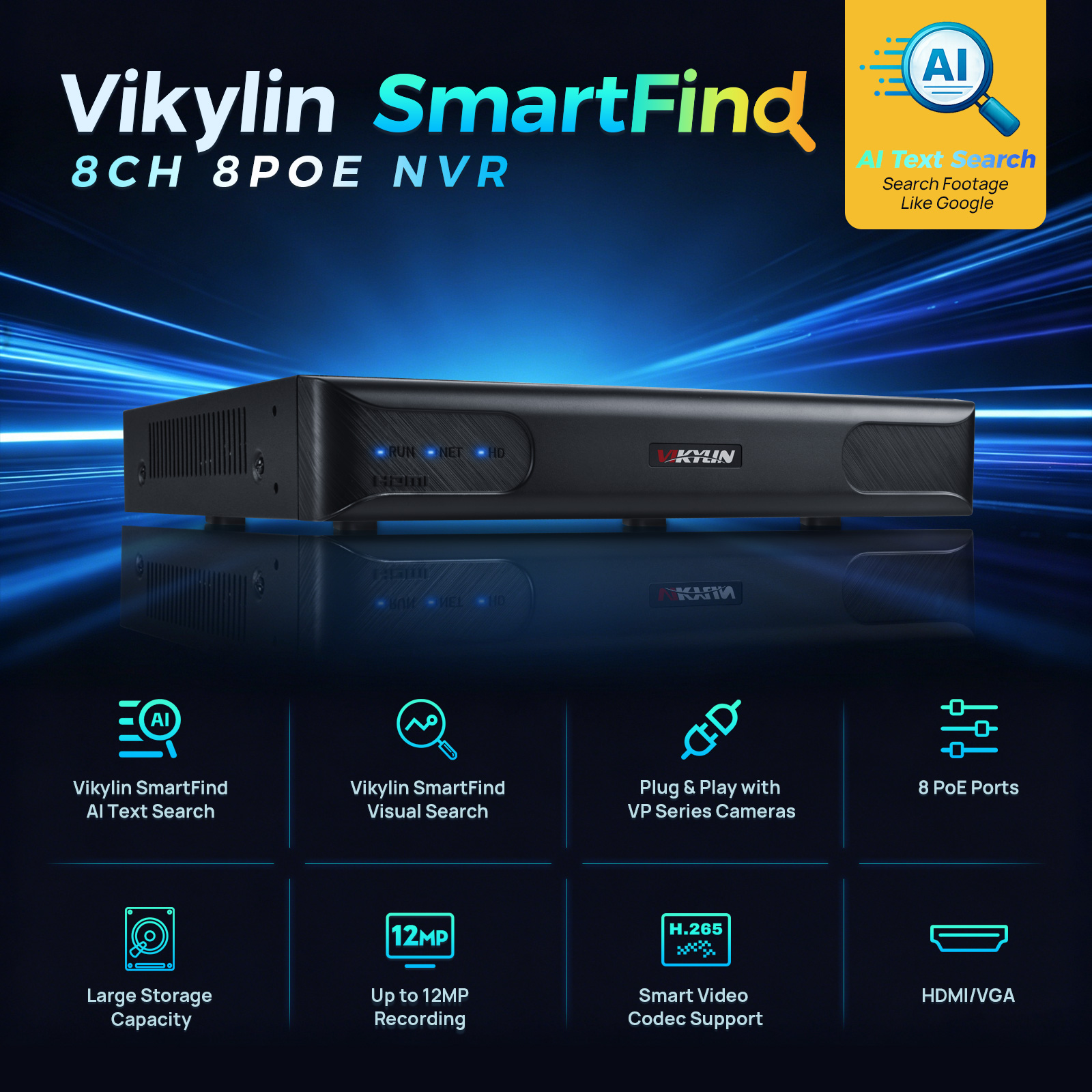 Smart Home Full System - Vikylin 4K NVR UP to 12MP