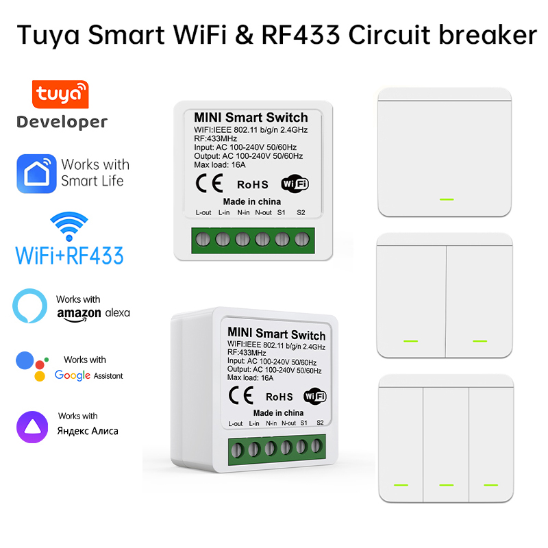 Smart Home Voice Assistant - Tuya Smart WiFi Switch For Lighting