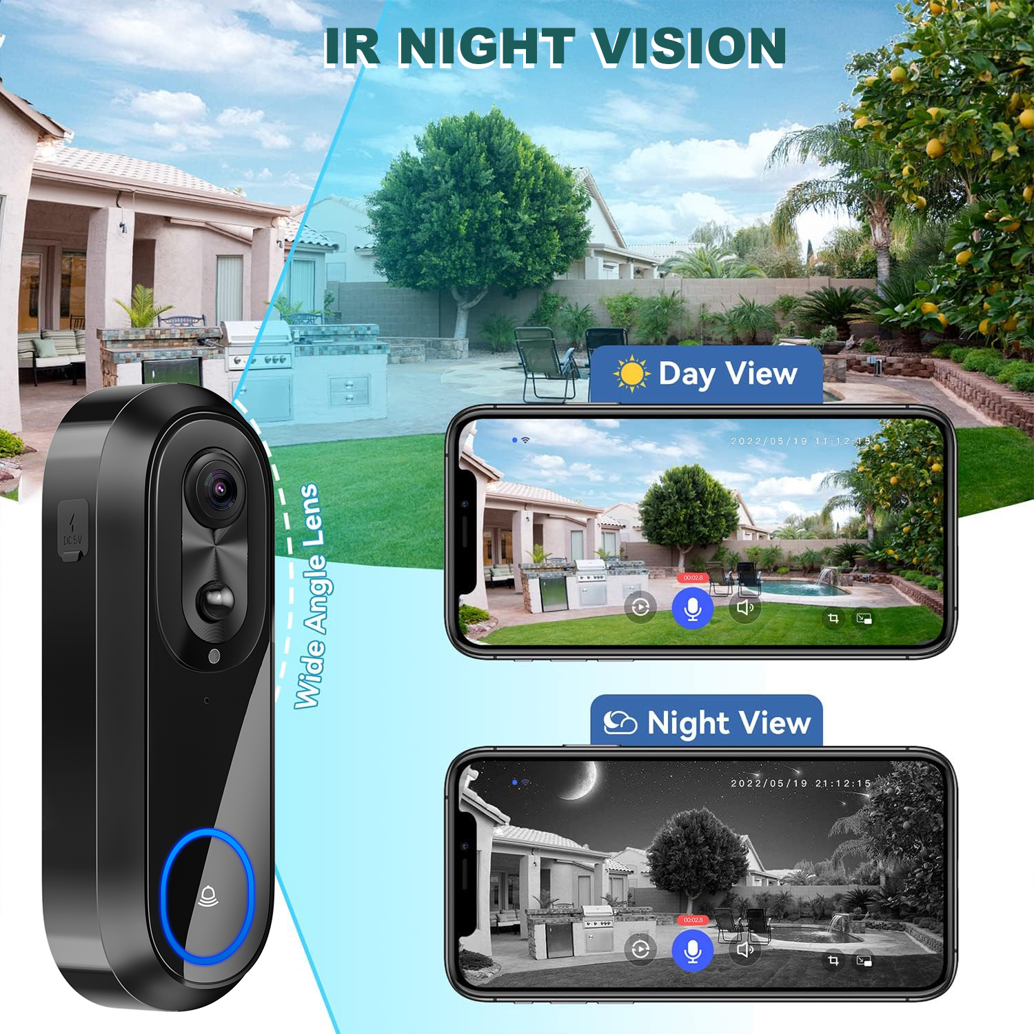 5G 2.4G WiFi Video Doorbell 10 - Smart Home Video Doorbell のレビューと価格