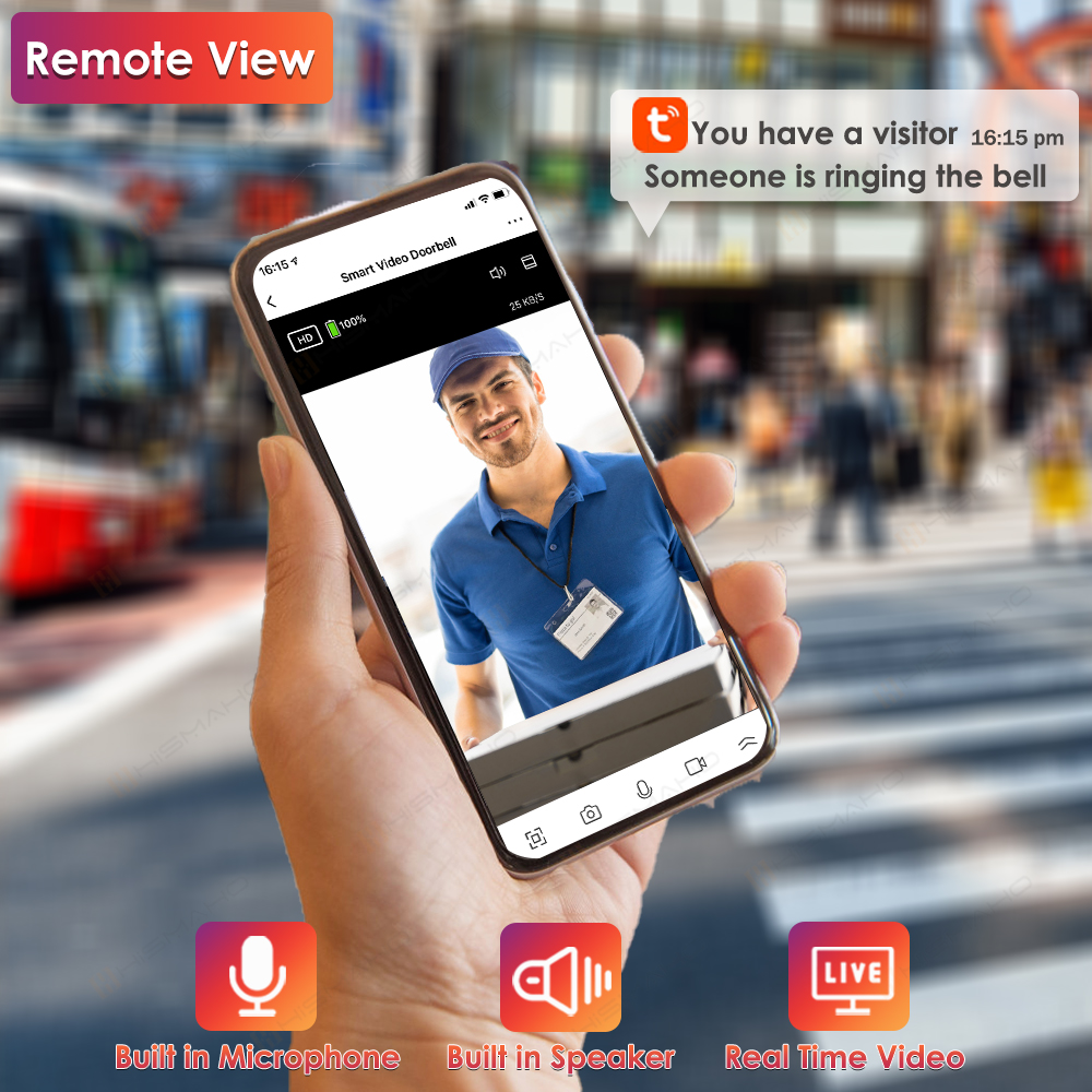 Tuya WiFi Doorbell Camera Outd - Smart Home Video Doorbell のレビューと価格