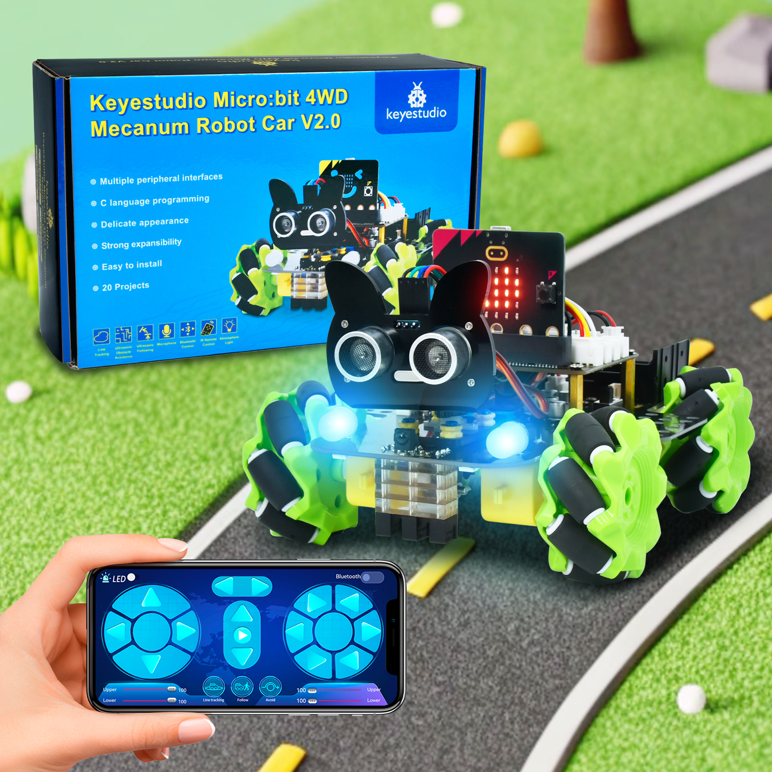 Keyestudio Microbit V2.0 4WD M - Smart Home Micro Bit のレビューと価格