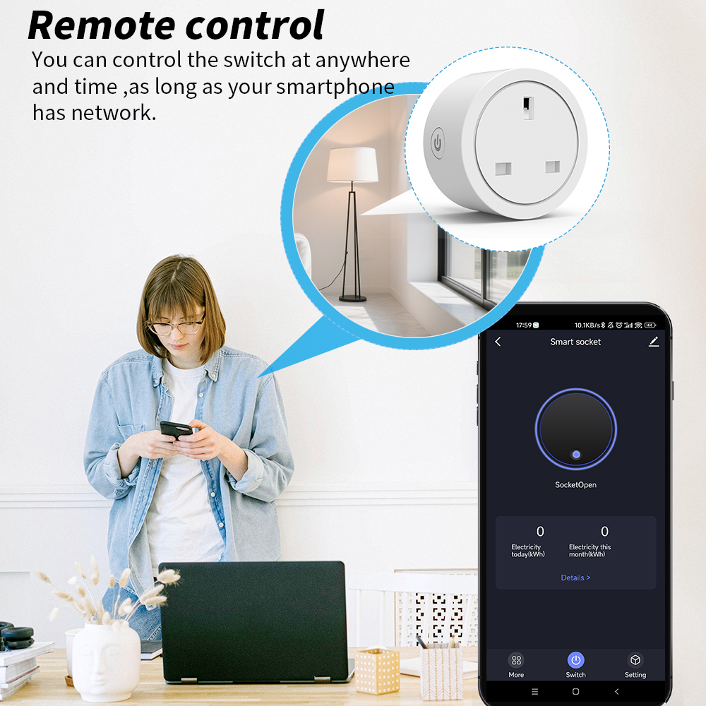 WiFi Smart Socket 16A UK plug  - Smart Home Or Smart Home のレビューと価格