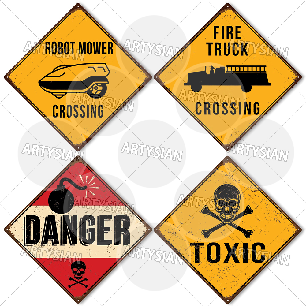 TRAFFIC Warning Metal Sign DAN - Smart Home Icon のレビューと価格