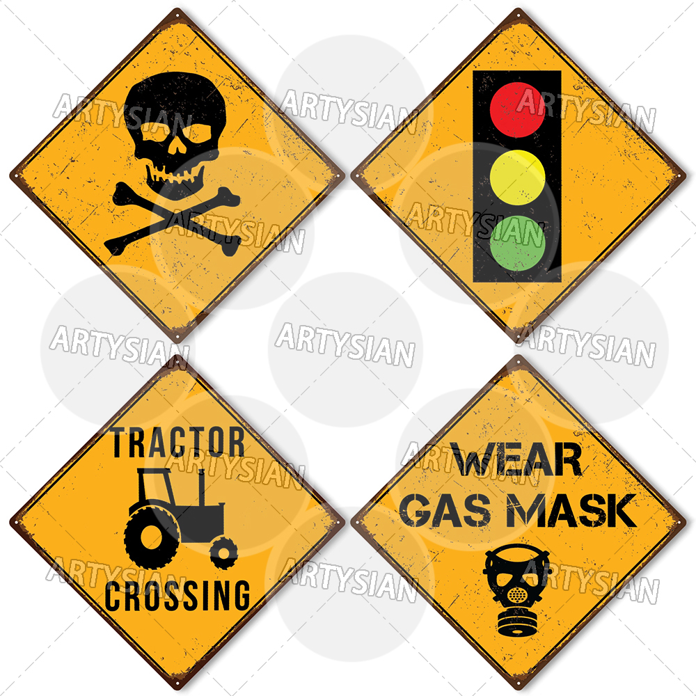 TRAFFIC Warning Metal Sign DAN - Smart Home Icon のレビューと価格