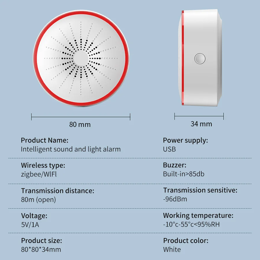 Tuya WiFi ZigBee Smart Alarm S - Smart Home Voice Assistant のレビューと価格