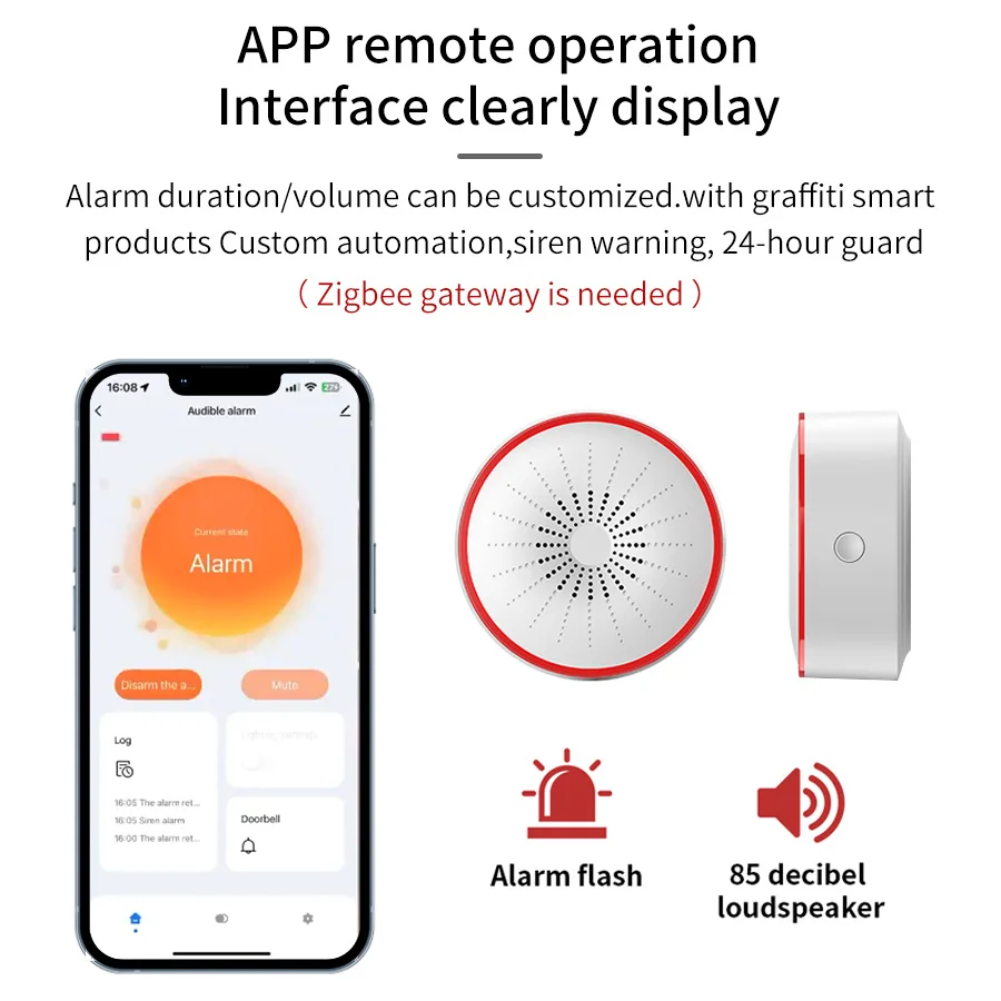 Tuya WiFi ZigBee Smart Alarm S - Smart Home Voice Assistant のレビューと価格