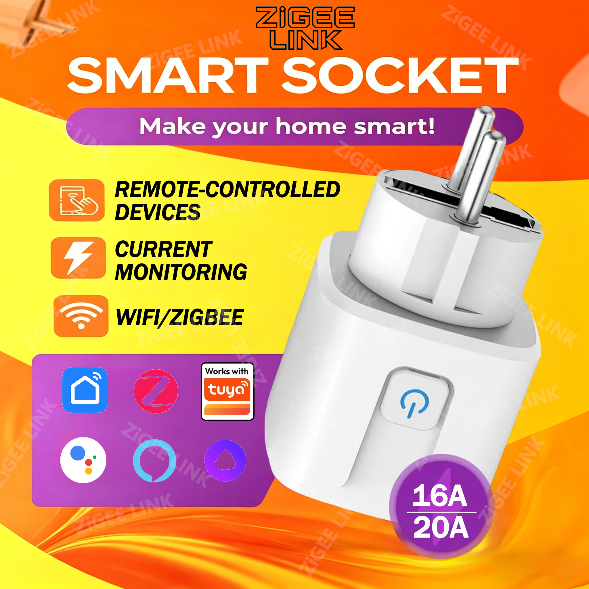 Smart Socket EU Plug WIFI or Z - Smart Home Or Smart Home のレビューと価格