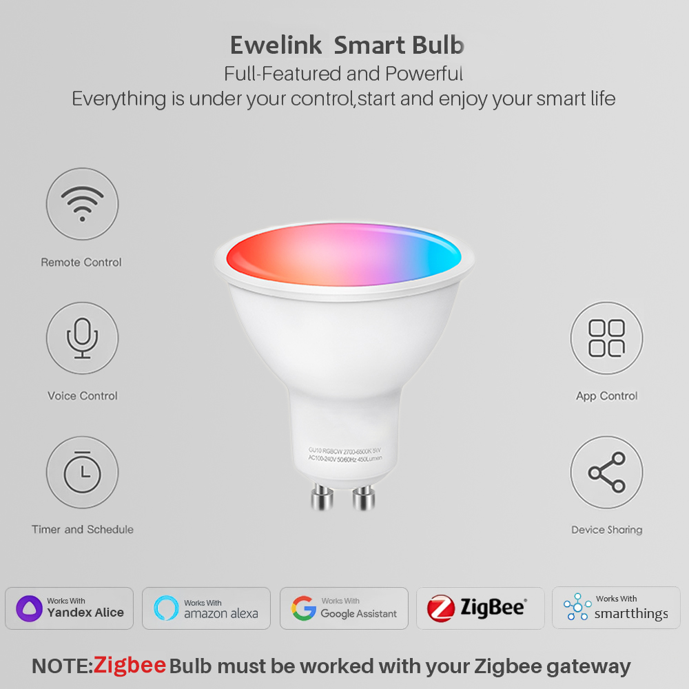 Ewelink GU10 Zigbee LED Bulbs  - Smart Home Tablet のレビューと価格