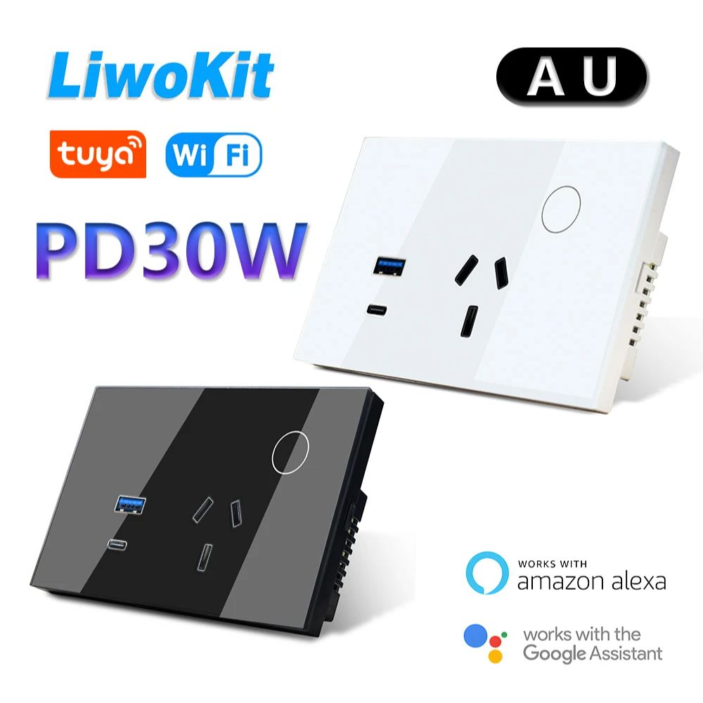 LiwoKit AU Tuya Wifi Wall Sock - Smart Home Or Smart Home のレビューと価格