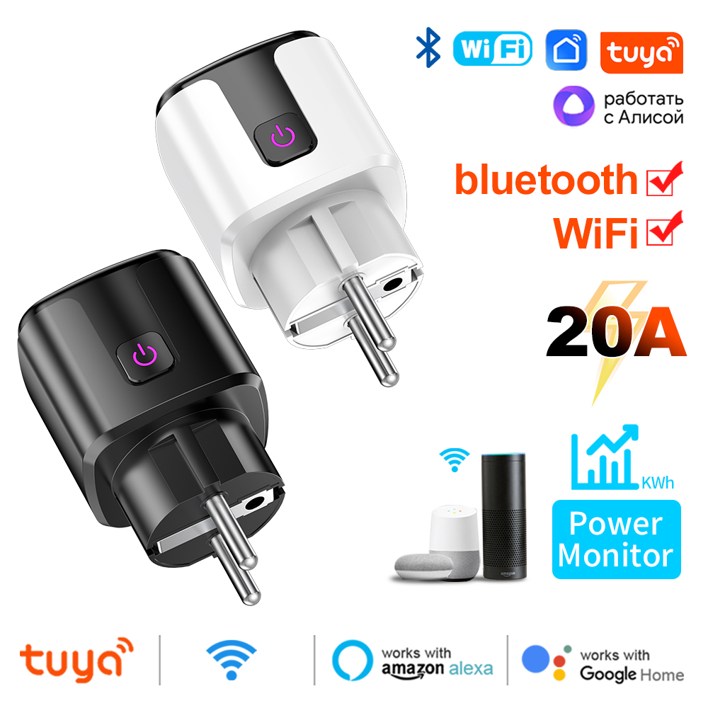 Tuya Smart 20A EU Plug WiFi+Bl - Smart Home Voice Assistant のレビューと価格