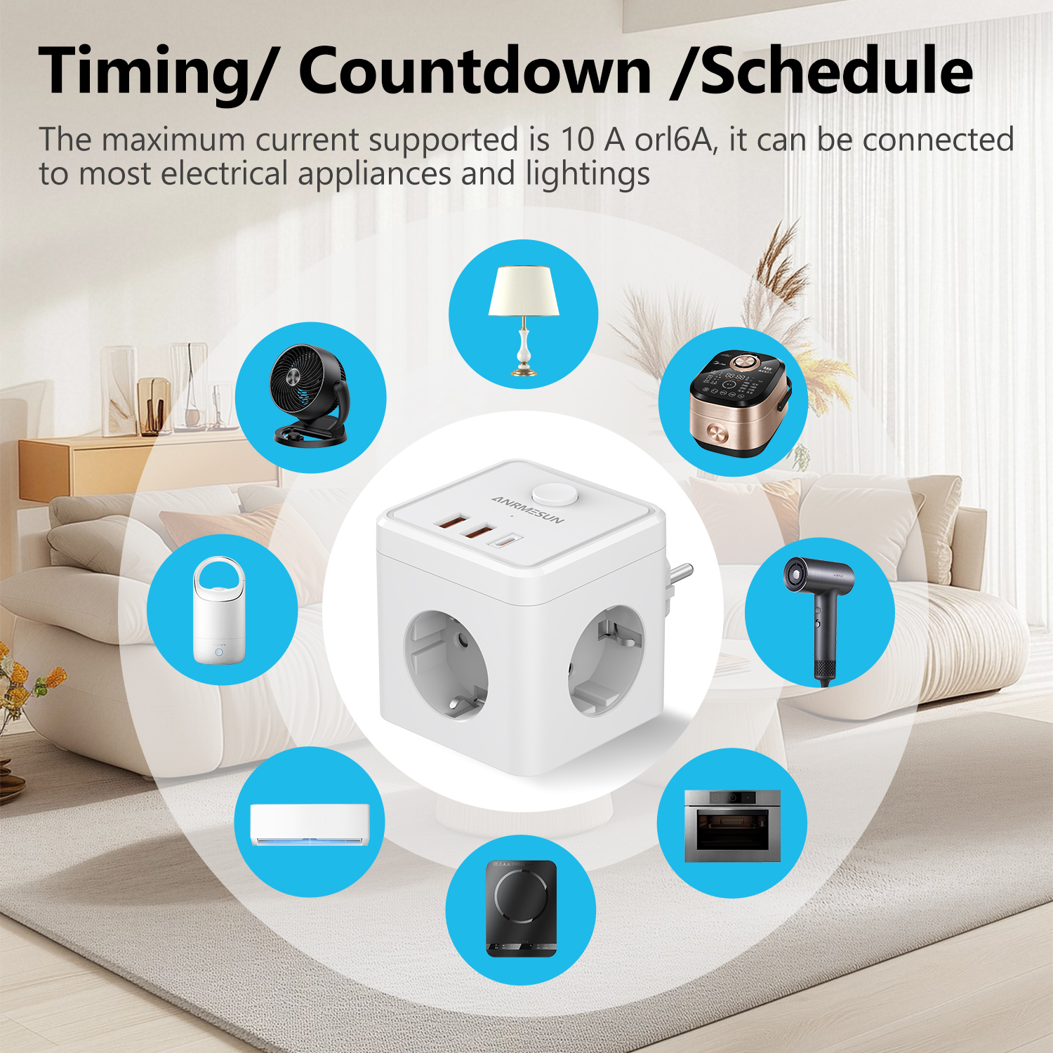 3 EU Plug 2 USB-A 1 Type-C Por - Smart Home Or Smart Home のレビューと価格