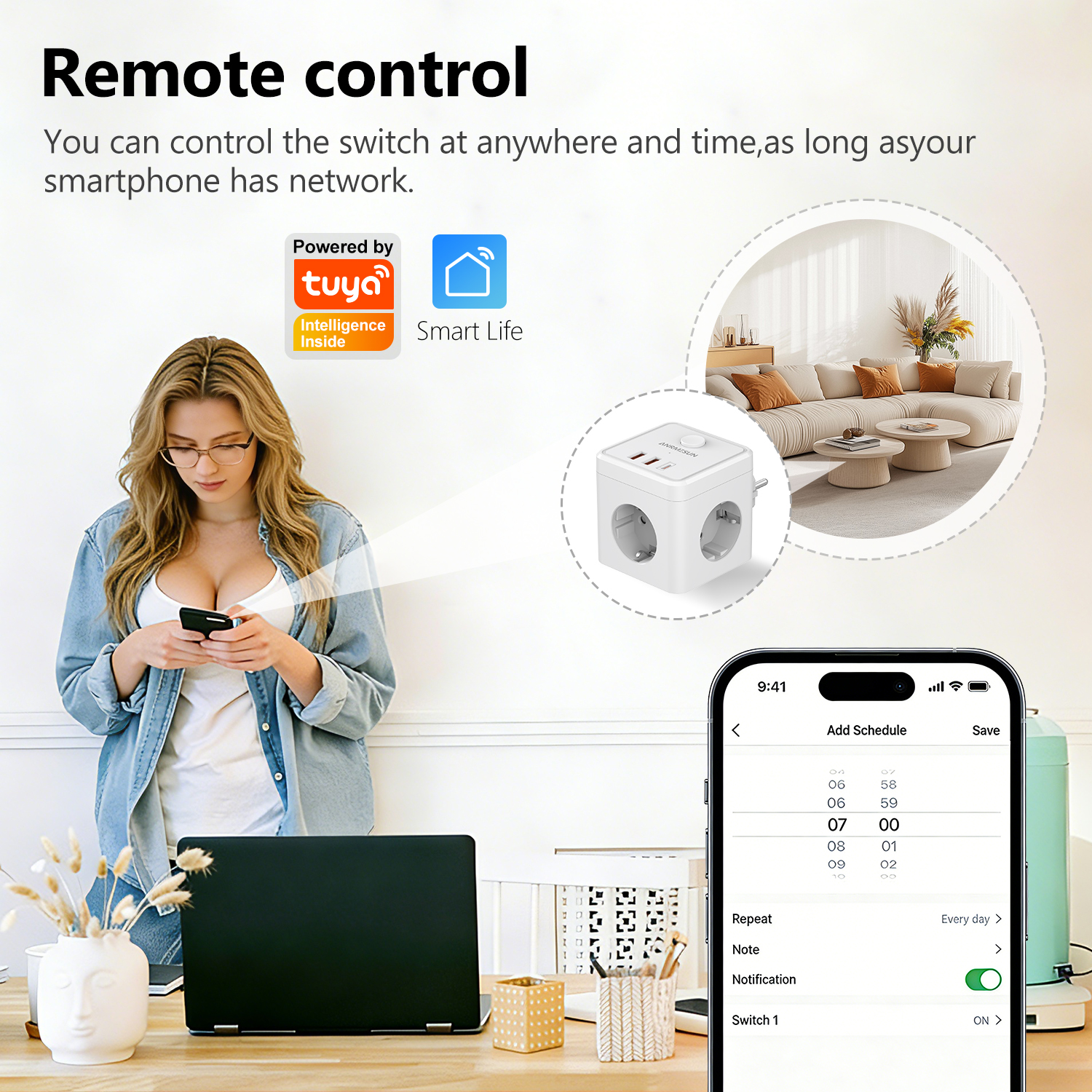 3 EU Plug 2 USB-A 1 Type-C Por - Smart Home Or Smart Home のレビューと価格