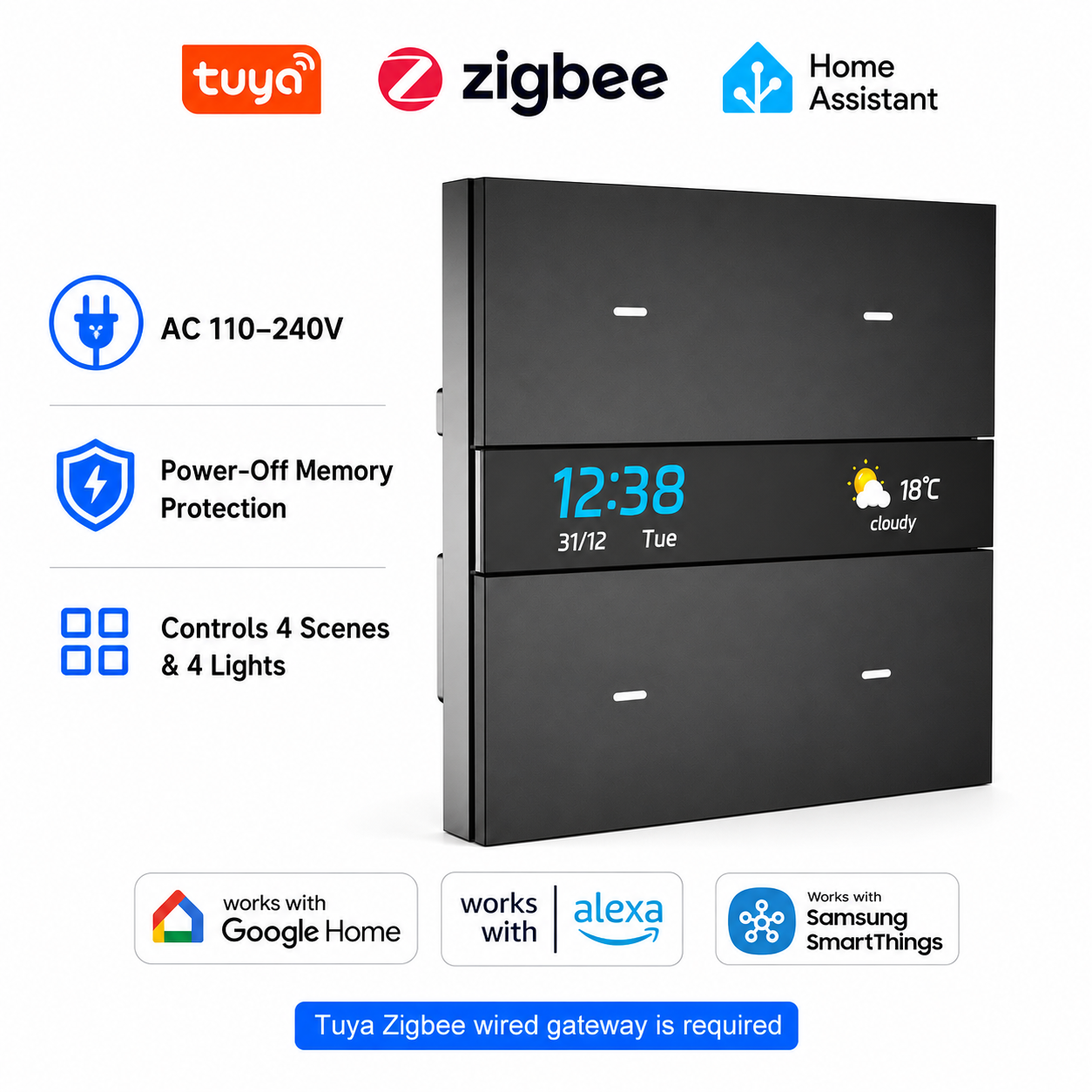 M8 pro Zigbee smart switch pan - Smart Home Panel のレビューと価格