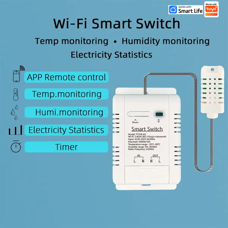 Work with tuya 16A 3000W WiFi  - Smart Home Energy Monitor のレビューと価格