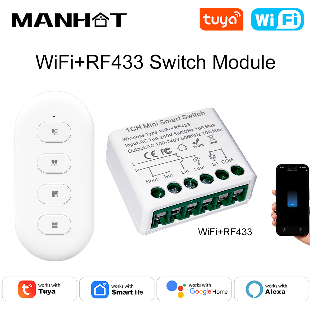 10A Tuya Mini WIFI Smart Switc - Smart Home Voice Assistant のレビューと価格