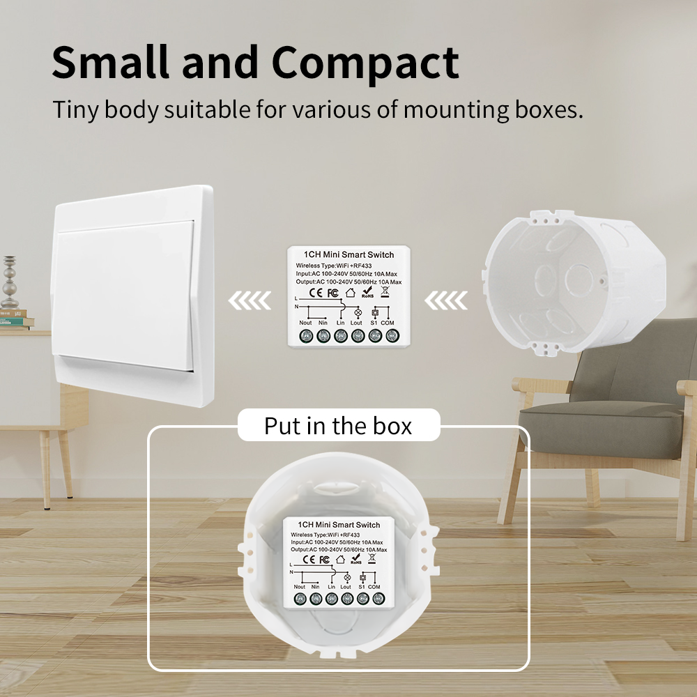 10A Tuya Mini WIFI Smart Switc - Smart Home Voice Assistant のレビューと価格
