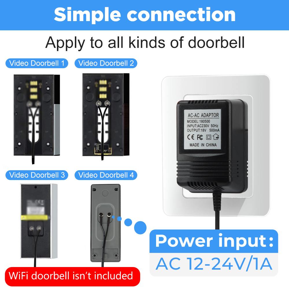 18V AC Transformer Charger for - Smart Home Video Doorbell のレビューと価格