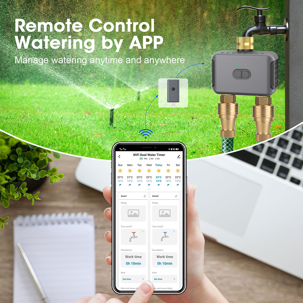 Tuya 2 Zone Watering Timer Gar - Smart Home Life のレビューと価格